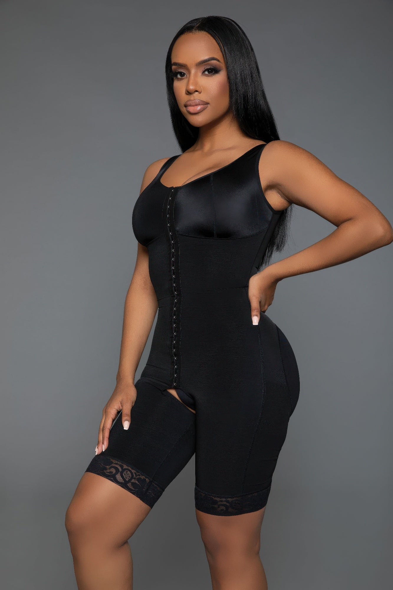 Think Posh Luxury Women's Waist Slimming Body Shaper with Adjustable Straps and Lace Trim