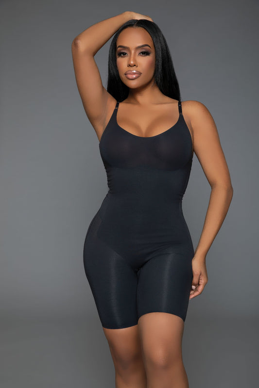 Think Posh Luxury body shaper for women in black with adjustable straps for a sleek silhouette