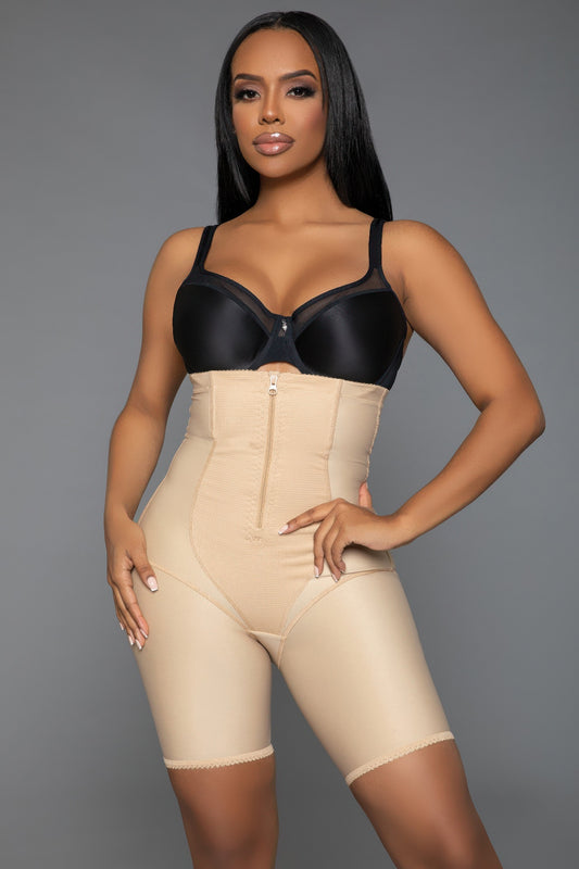 Curve-enhancing shapewear in nude color for a smooth silhouette under any outfit