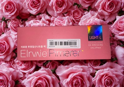 Elrvie Pimerer HA Dressing in Light-L for Hydrating Skin Care with Rose Background