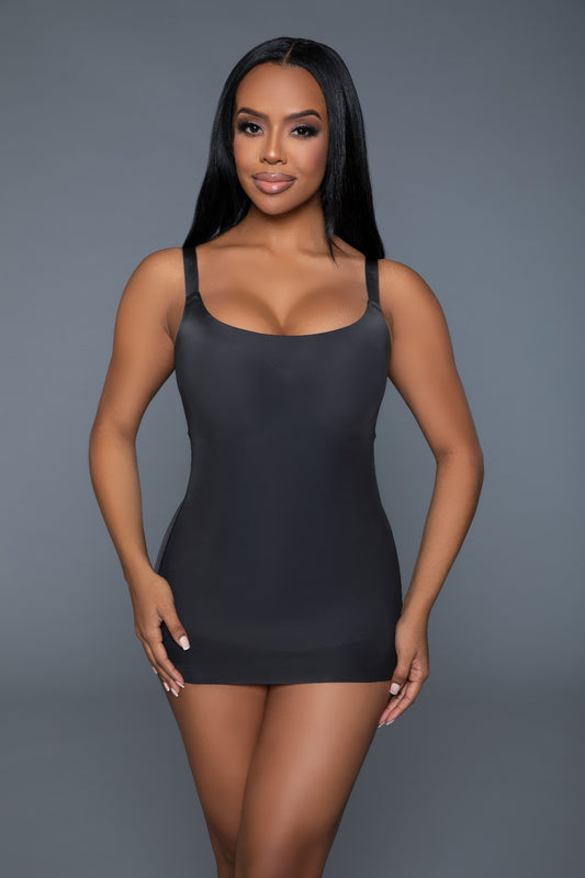 Luxury shapewear top in black designed for a smooth silhouette and comfort.