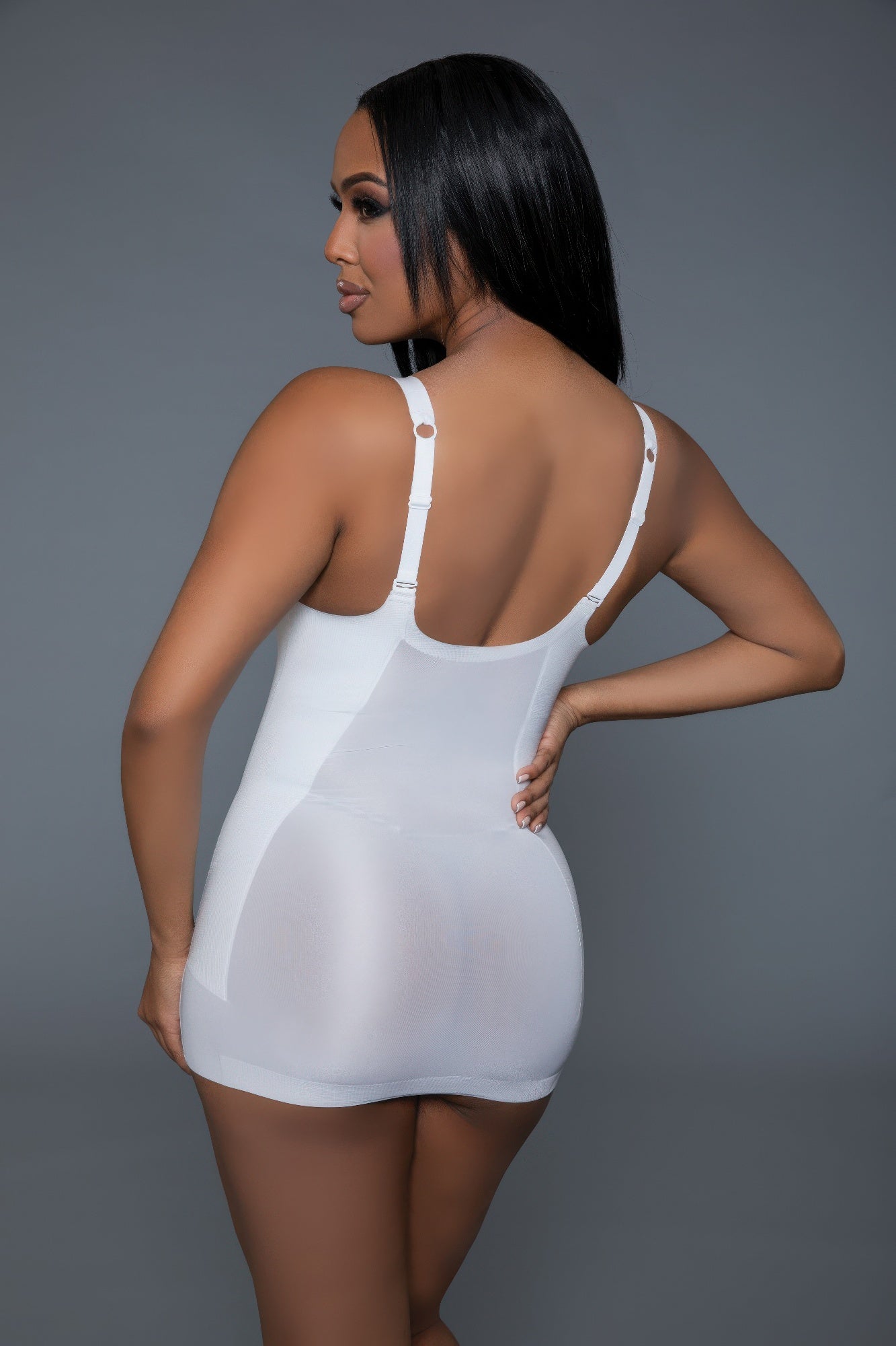 Think Posh Luxury Shapewear Top in White with Adjustable Straps for a Smooth Silhouette